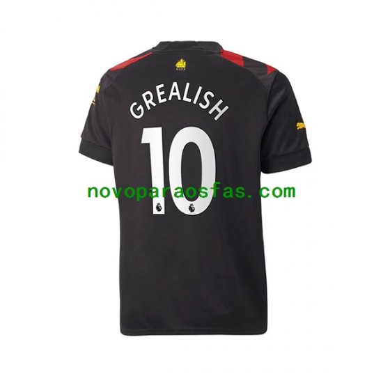 Camisolas Manchester City Grealish 10 Homem Visitante 2022-2023 Manga Curta