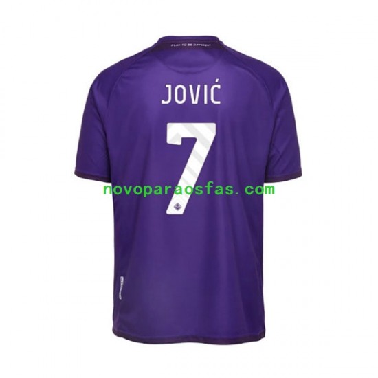 Camisolas ACF Fiorentina Jovic 7 Homem Casa 2022-2023 Manga Curta