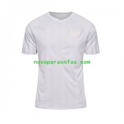 Camisolas Dinamarca Homem Visitante Copa do Mundo 2022 Manga Curta