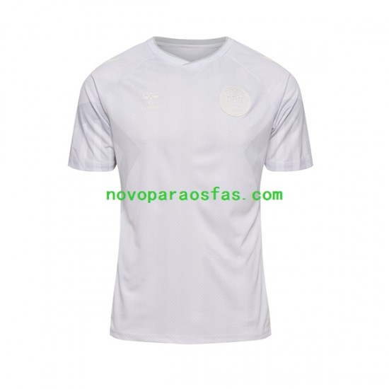 Camisolas Dinamarca Homem Visitante Copa do Mundo 2022 Manga Curta