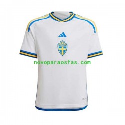 Camisolas Suécia Homem Visitante 2022 Manga Curta