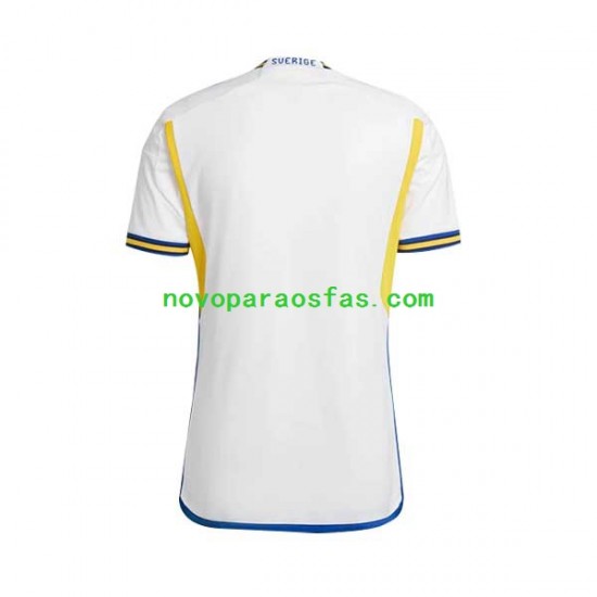 Camisolas Suécia Homem Visitante 2022 Manga Curta