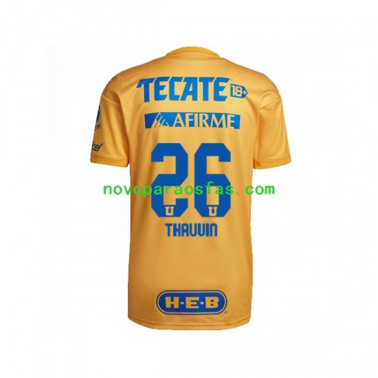Camisolas Tigres UANL Florian Thauvin 26 Homem Casa 2022-2023 Manga Curta