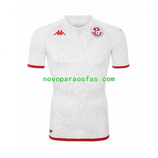 Camisolas Tunísia Homem Visitante Copa do Mundo 2022 Manga Curta