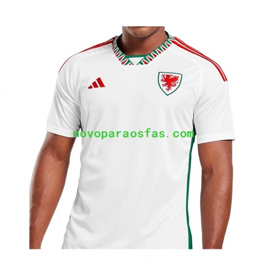 Camisolas País de Gales Homem Visitante Copa do Mundo 2022 Manga Curta