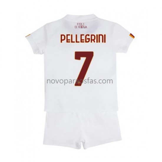 Camisolas AS Roma Lorenzo Pellegrini 7 Criança Visitante 2022-2023 Manga Curta