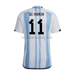 Camisolas Argentina Di Maria 11 Homem Casa Copa do Mundo 2022 Manga Curta