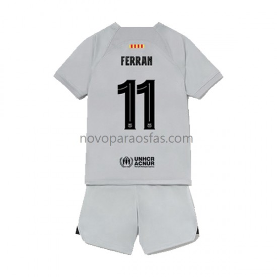 Camisolas FC Barcelona Ferran Torres 11 Criança Alternativo 2022-2023 Manga Curta