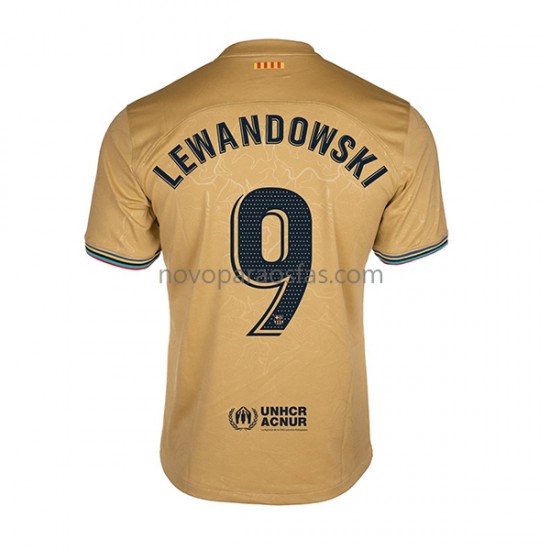 Camisolas FC Barcelona Lewandowski 9 Homem Visitante 2022-2023 Manga Curta