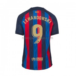 Camisolas FC Barcelona Lewandowski 9 Homem Casa 2022-2023 Manga Curta