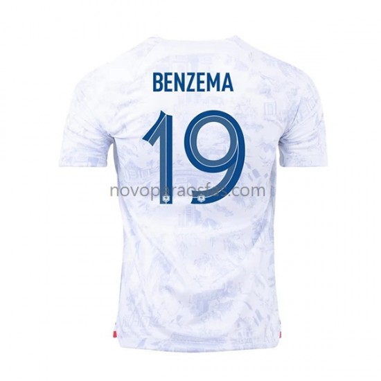 Camisolas França Benzema 19 Homem Visitante Copa do Mundo 2022 Manga Curta