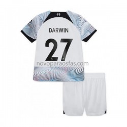 Camisolas Liverpool Darwin Nunez 27 Criança Visitante 2022-2023 Manga Curta