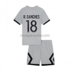 Camisolas Paris Saint-Germain R.Sanches 18 Criança Visitante 2022-2023 Manga Curta