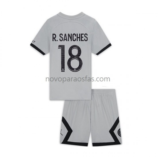 Camisolas Paris Saint-Germain R.Sanches 18 Criança Visitante 2022-2023 Manga Curta