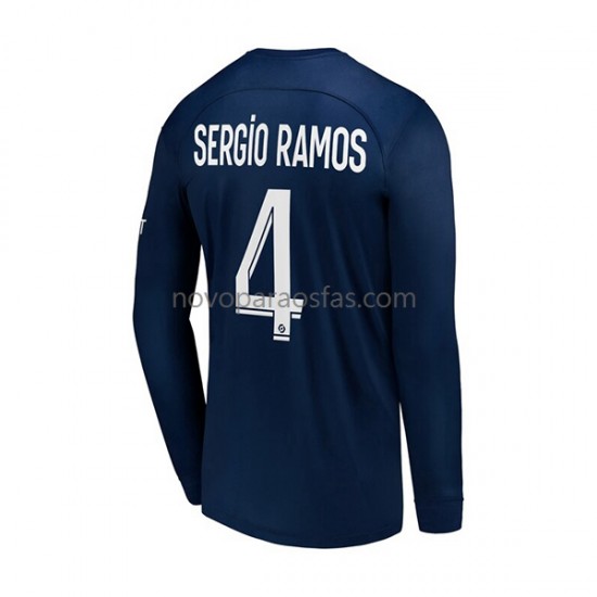 Camisolas Paris Saint-Germain Sergio Ramos 4 Homem Casa 2022-2023 Manga Comprida
