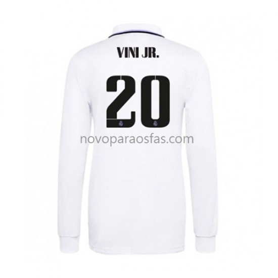 Camisolas Real Madrid Vinicius Junior 20 Homem Casa 2022-2023 Manga Comprida