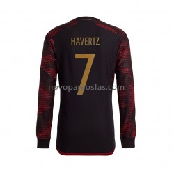 Camisolas Alemanha Havertz 7 Homem Visitante Copa do Mundo 2022 Manga Comprida