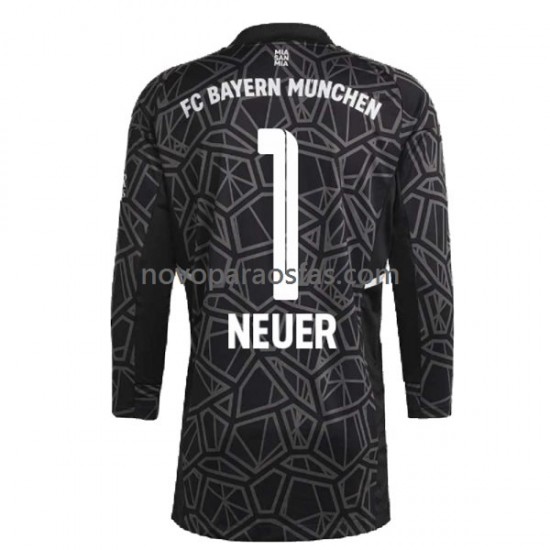 Camisolas Bayern de Munique Manuel Neuer 1 Guarda-redes Homem Visitante 2022-2023 Manga Comprida