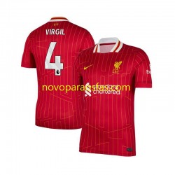 Camisolas Liverpool Virgil van Dijk 4 Homem Casa 2024-2025 Manga Curta