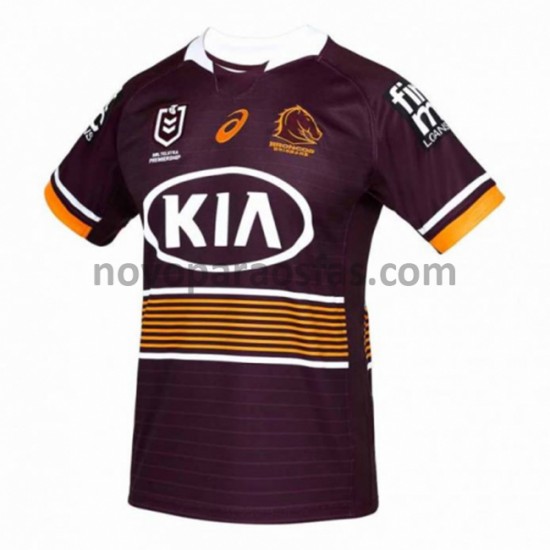 Camisolas Brisbane Broncos Rugby Casa 2021 Manga Curta