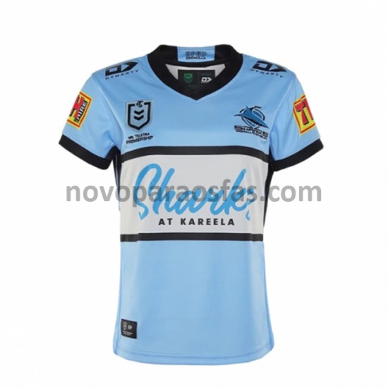 Camisolas Cronulla Sutherland Sharks Rugby Casa 2021 Manga Curta