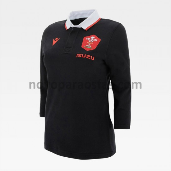Camisolas Galesa Rugby Classic Mulher Visitante 2020-2021 Manga Comprida